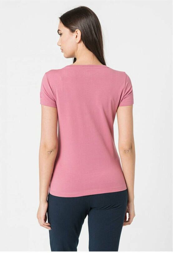 Emporio Armani EA7 Logo embroidered t -shirt Roze Dames