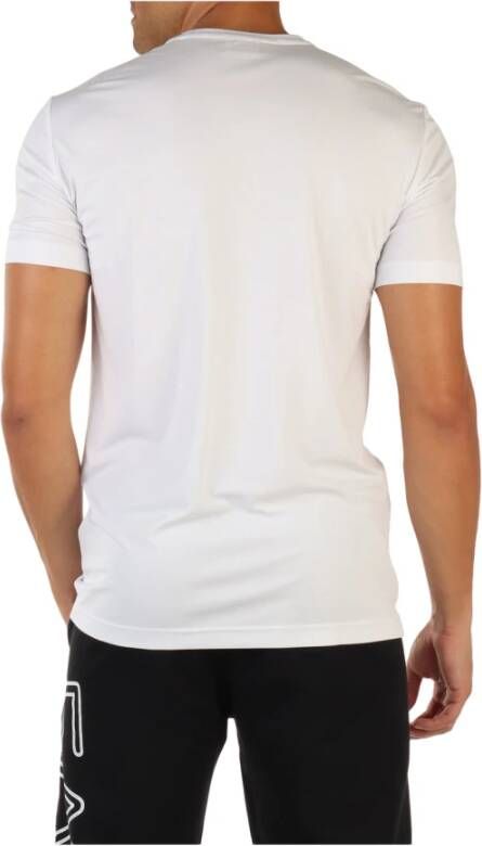 Emporio Armani EA7 Logo Patch Viscose T-shirt White Heren