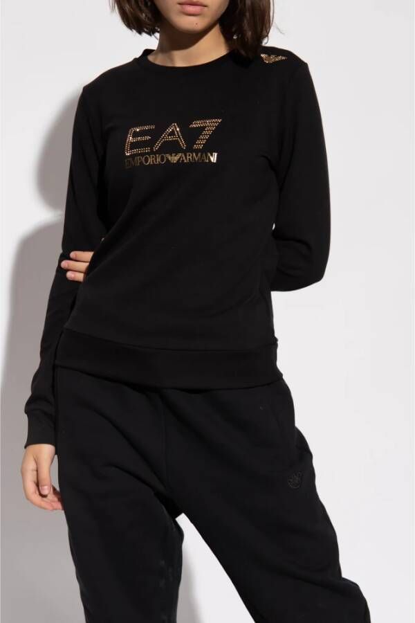 Emporio Armani EA7 Logo-printed sweatshirt Zwart Dames