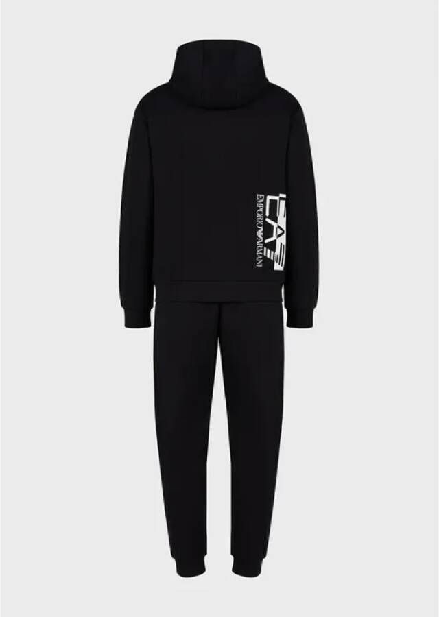 Emporio Armani EA7 Veelzijdige Katoenen Broek met Hoodie Zwart Heren