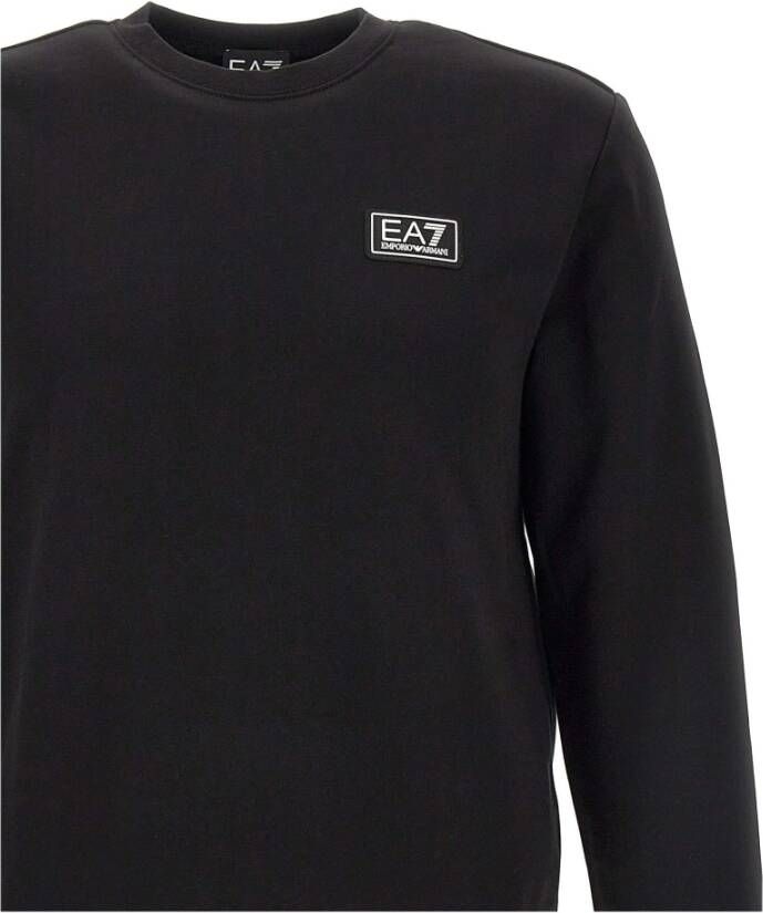 Emporio Armani EA7 Zwarte Katoenen Heren Sweatshirt Zwart Heren
