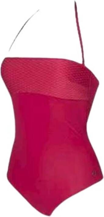 Emporio Armani Eendelig badpak met opstaand patroon Pink Dames