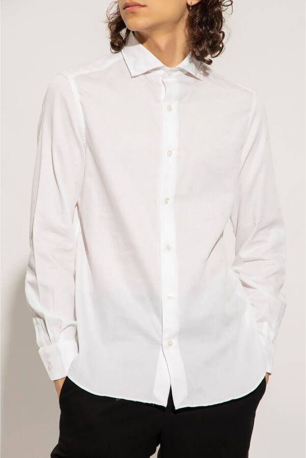 Emporio Armani Fitted shirt Wit Heren