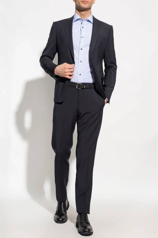 Emporio Armani Formal Shirts Blauw Heren