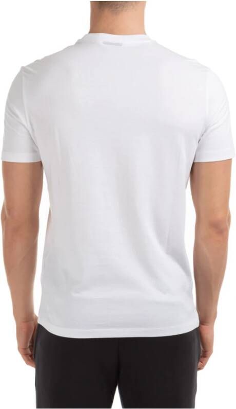 Emporio Armani Gestreept korte mouw sport T-shirt White Heren