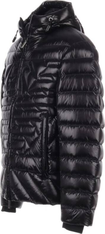 Emporio Armani Gewatteerde nylon jas met capuchon Zwart Heren