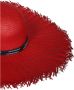 Emporio Armani Rode Hoed met Brede Rand van Geweven Stro Red Dames - Thumbnail 2