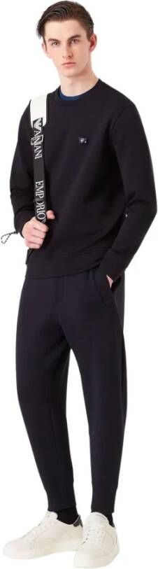 Emporio Armani Heren Jogger Broek van Dubbel Jersey Zwart Heren