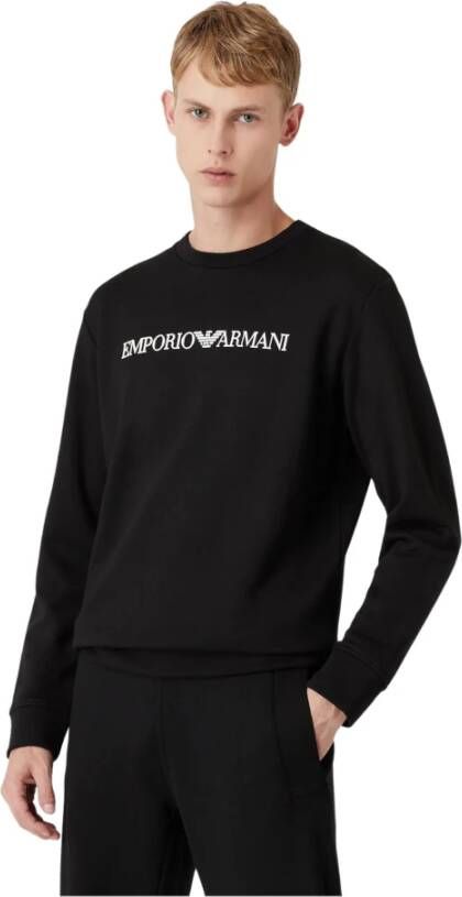 Emporio Armani Heren Sweatshirt met Logo Print Blauw Heren