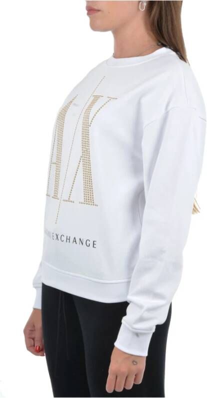 Emporio Armani Iconische Sweaters met Maxi Logo Wit Dames