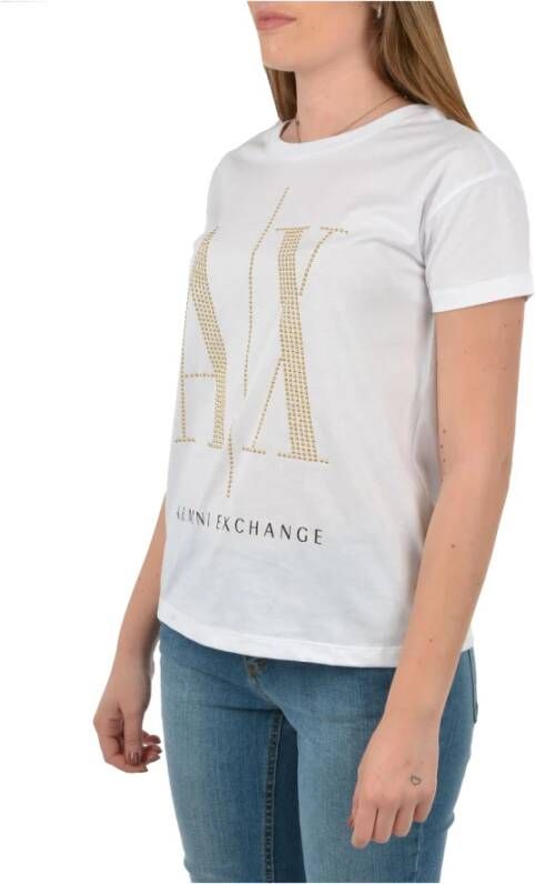 Emporio Armani Iconische T-shirts en Polos met Maxi Logo Wit Dames