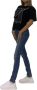 Emporio Armani Zwarte Adelaar Print Satijnen T-shirt voor Dames Black Dames - Thumbnail 2