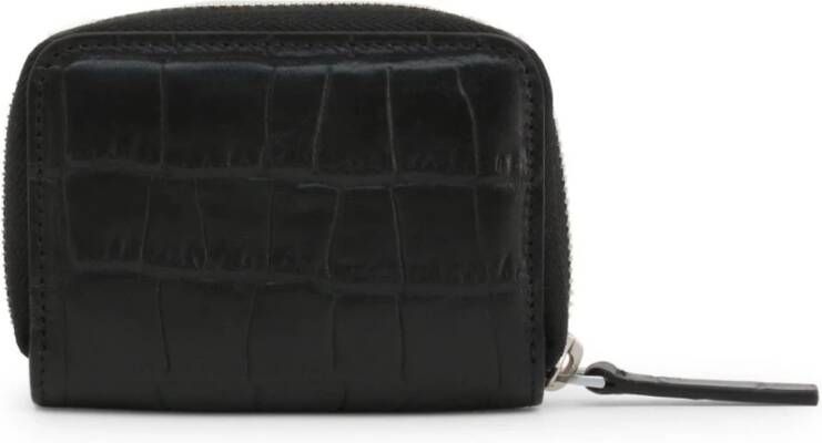 Emporio Armani Leren Herenportemonnee met Rits Zwart Heren