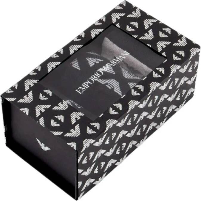Emporio Armani Logo Jacquard Cadeau Sokken Pakket Zwart Heren