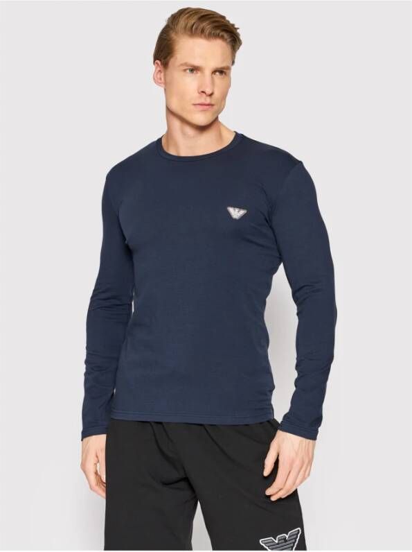 Emporio Armani Long Sleeve Tops Blauw Heren
