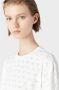 Emporio Armani Luxe Devore Crew-Neck T-Shirt voor Dames White Dames - Thumbnail 3