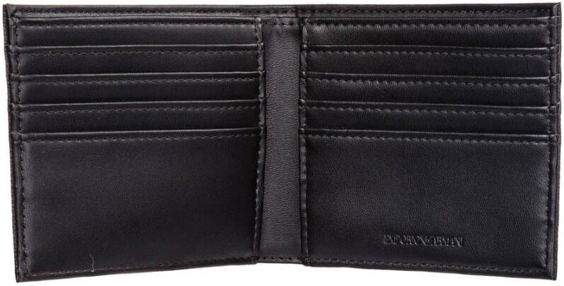 Emporio Armani Mens Wallet Credit Card Bifold Zwart Heren