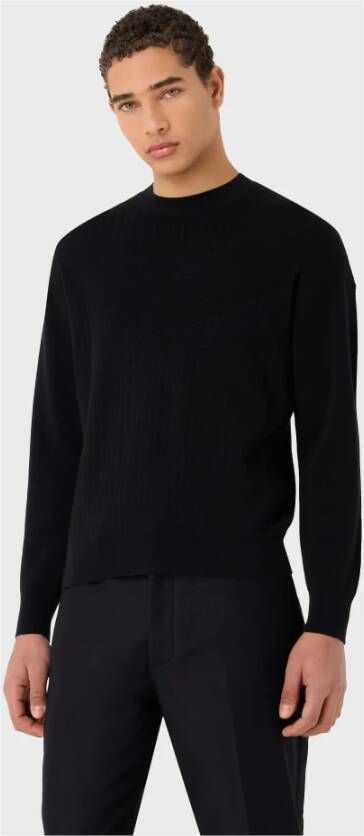 Emporio Armani Round-neck Knitwear Blauw Heren