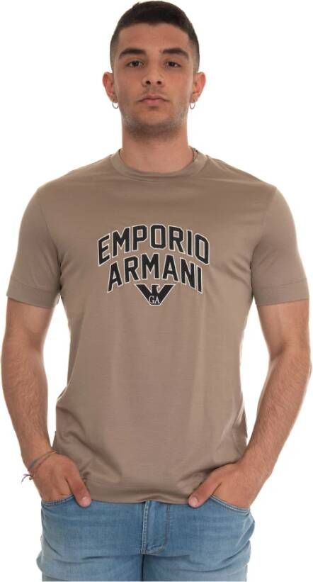 Emporio Armani Round-necked T-shirt Bruin Heren