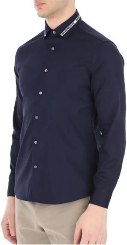 Emporio Armani Overhemd Blauw Heren