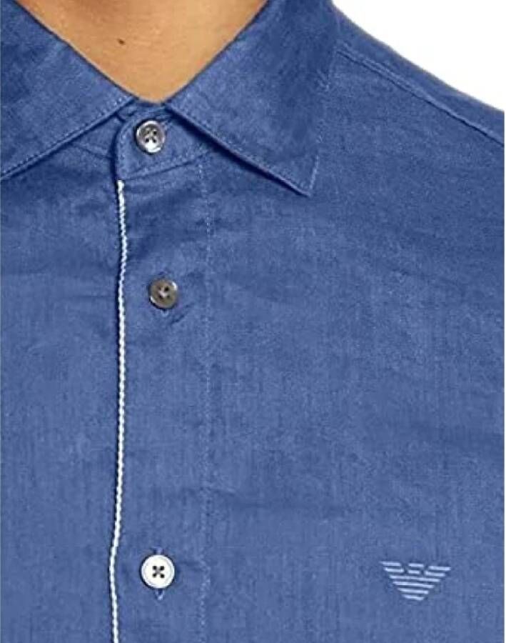 Emporio Armani Overhemd Blauw Heren