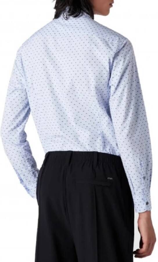 Emporio Armani Shirts Blauw Heren