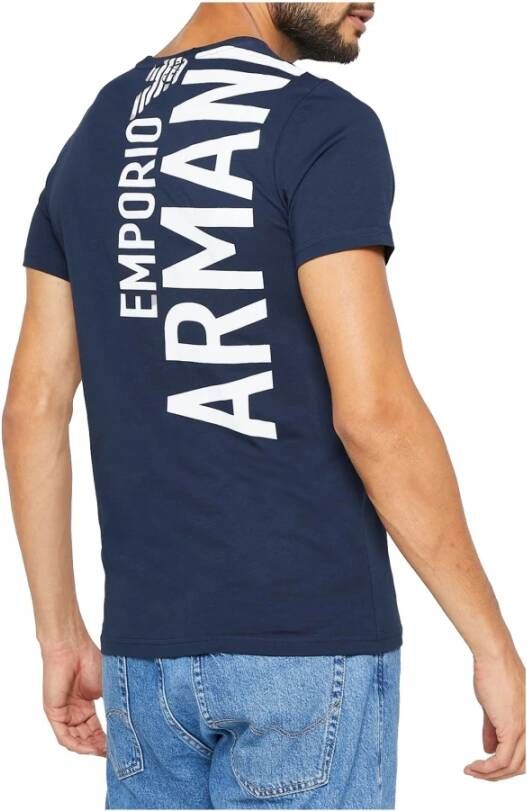 Emporio Armani Short Sleeve Shirts Blauw Heren