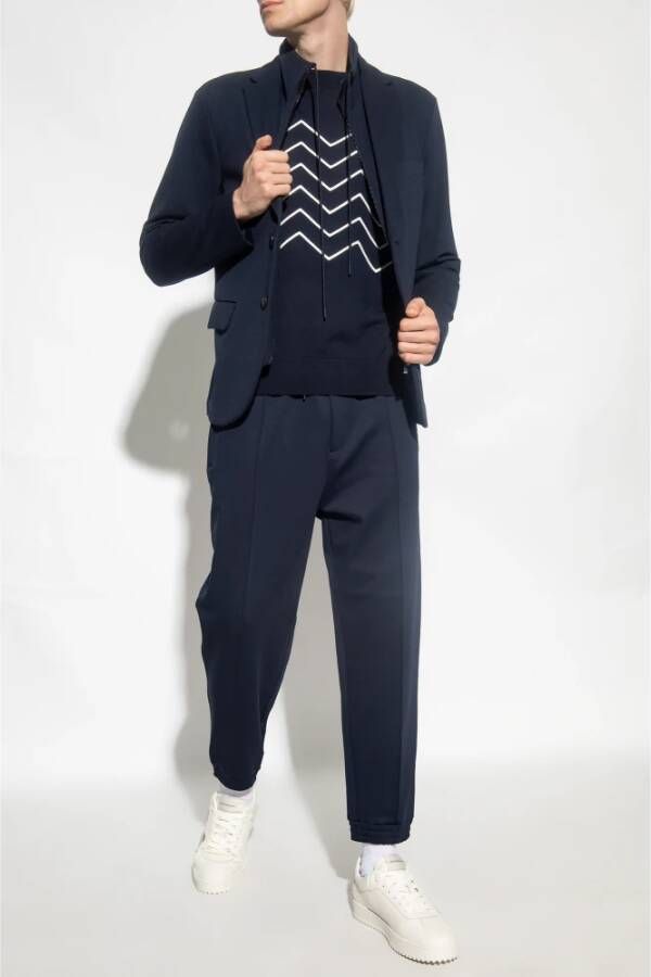 Emporio Armani Blauwe Blazer met Ritssluiting en Reverskraag Blauw Heren - Foto 2