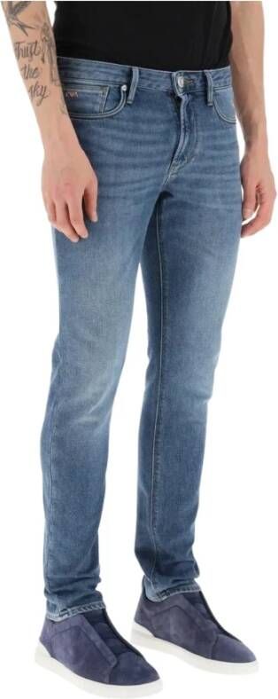 Emporio Armani Slim-fit Jeans Blauw Heren