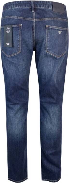 Emporio Armani Slim Fit Lage Taille Rits Jeans Blauw Heren