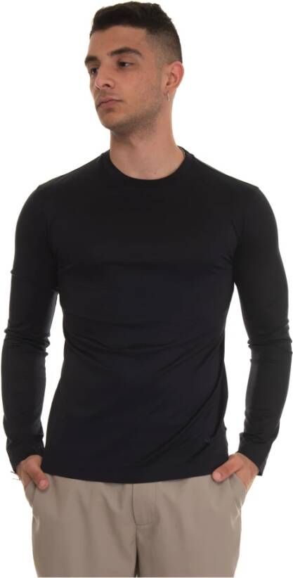 Emporio Armani Slim Fit T-shirt met Lange Mouwen Blauw Heren
