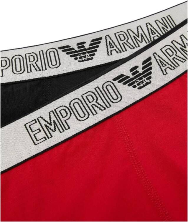 Emporio Armani Speciale Serie 2-Pack Zwarte en Rode Slip Rood Heren