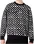 Emporio Armani Blauwe Monogram Ronde-Hals Trui voor Heren Blue Heren - Thumbnail 1