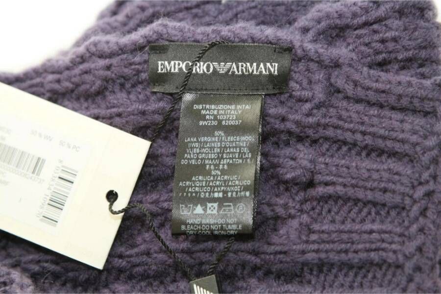 Emporio Armani Stijlvolle Warme Herensjaal Purple Heren