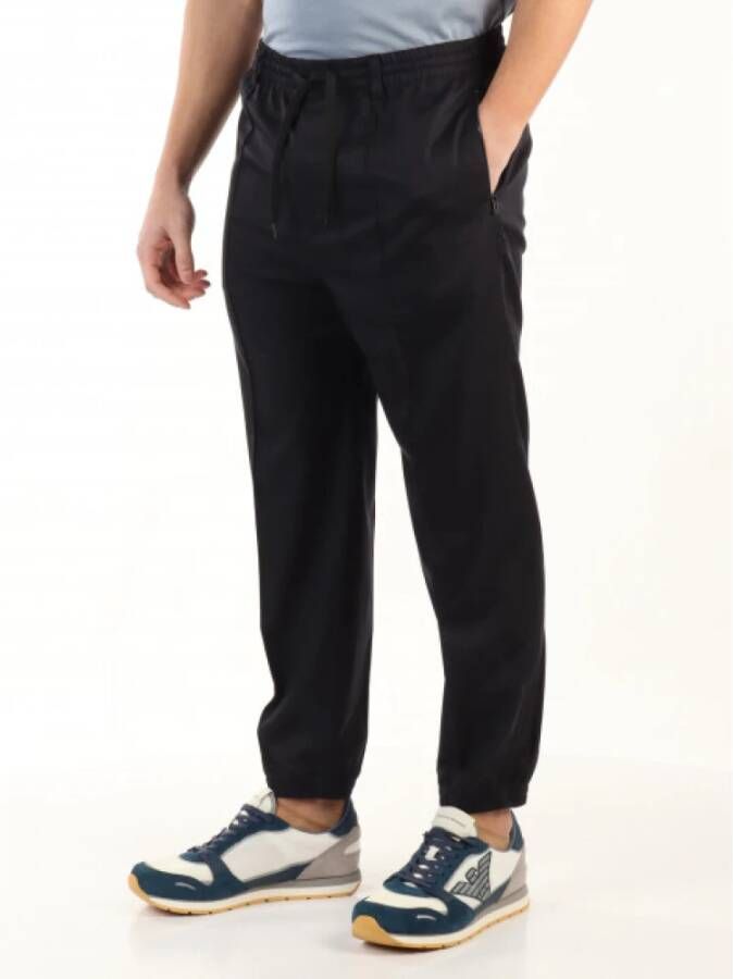 Emporio Armani Straight Trousers Blauw Heren