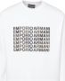 Emporio Armani Witte Stretch Katoenen Heren Sweatshirt met Geborduurd Logo en Adelaar Grafisch Ontwerp White Heren - Thumbnail 2