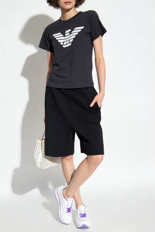 Emporio Armani T-shirt met logo Zwart Dames