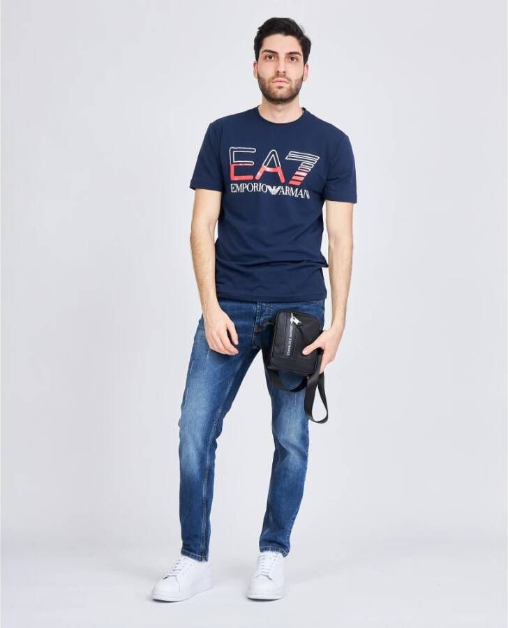 Emporio Armani T-Shirts Blauw Heren