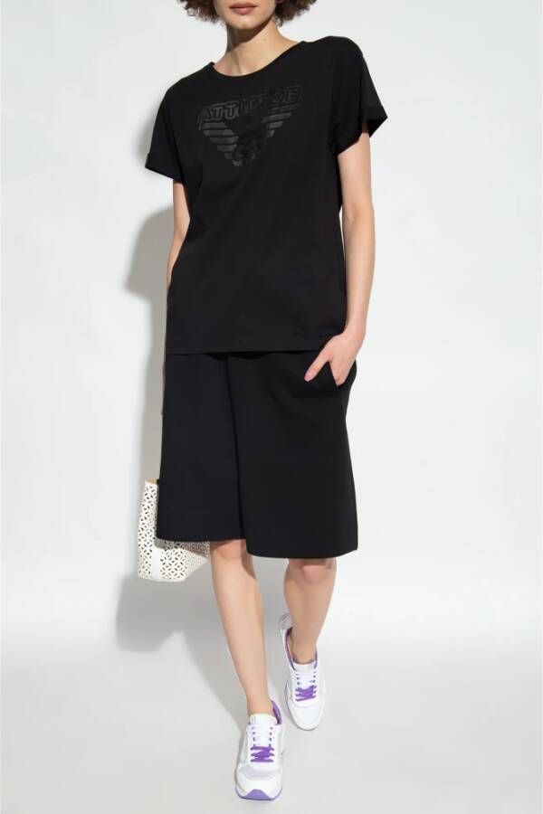 Emporio Armani T-shirt met logo Zwart Dames