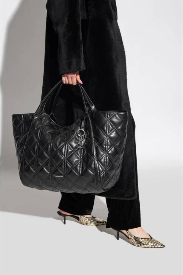 Emporio Armani Gewatteerde shopper tas Zwart Dames
