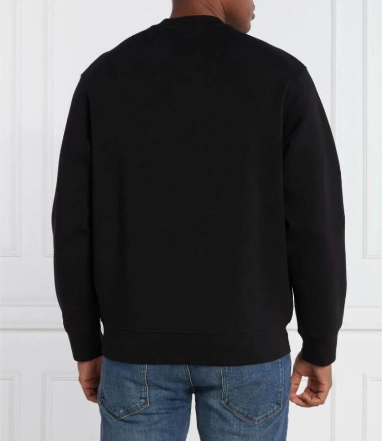 Emporio Armani Zwarte Sweaters met Ronde Hals en Lange Mouwen Zwart Heren