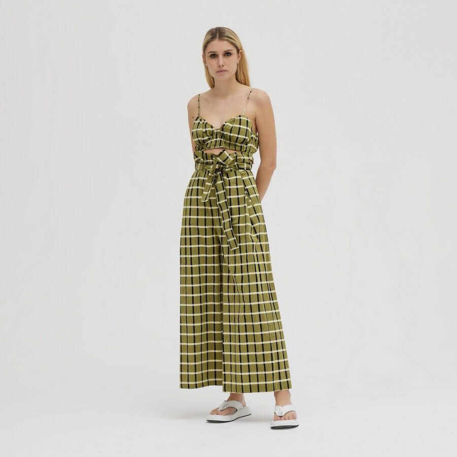 Erika Cavallini Brede broek Groen Dames