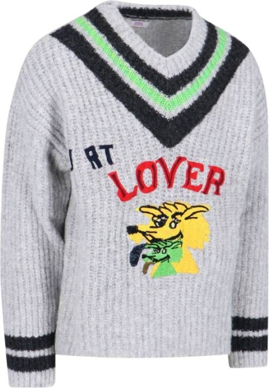 ERL V-neck Knitwear Grijs Heren
