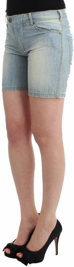 Ermanno Scervino Beachwear Blue Denim City Casual Dress Shorts Blauw Dames