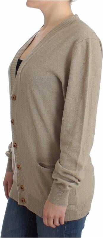 Ermanno Scervino Beige Wol Kasjmier Cardigan Trui Beige Dames