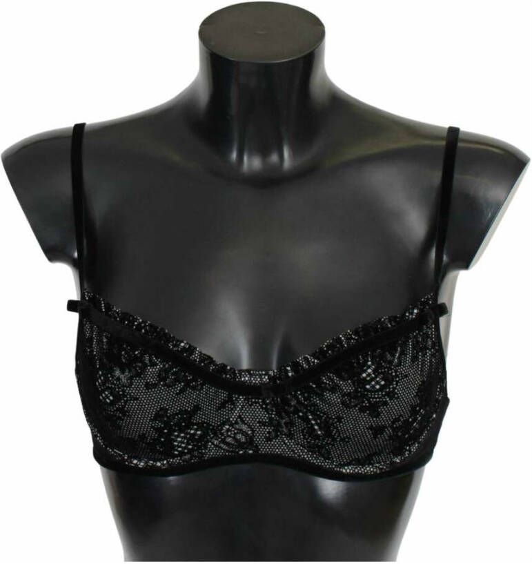 Ermanno Scervino zwart mesh balconcino bra nylon ondergoed Zwart Dames