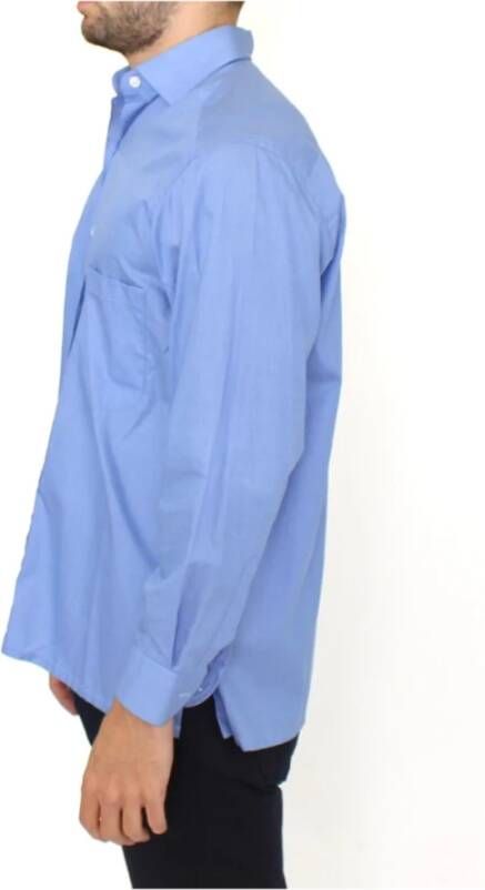 Ermanno Scervino Blauw Katoenen Jurk Overhemd Klassieke Pasvorm Blauw Heren