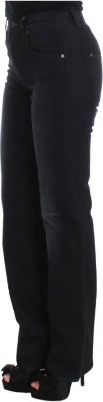 Ermanno Scervino Blue Cotton Blend Slim Fit Bootcut Jeans Blauw Dames