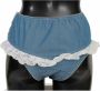 Ermanno Scervino Blue Cotton Lace Slip denim ondergoed Blauw Dames - Thumbnail 2