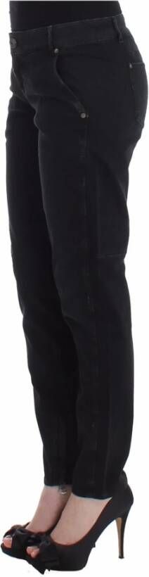 Ermanno Scervino Blue Slim Jeans Denim Pants Skinny Leg Straight Zwart Dames